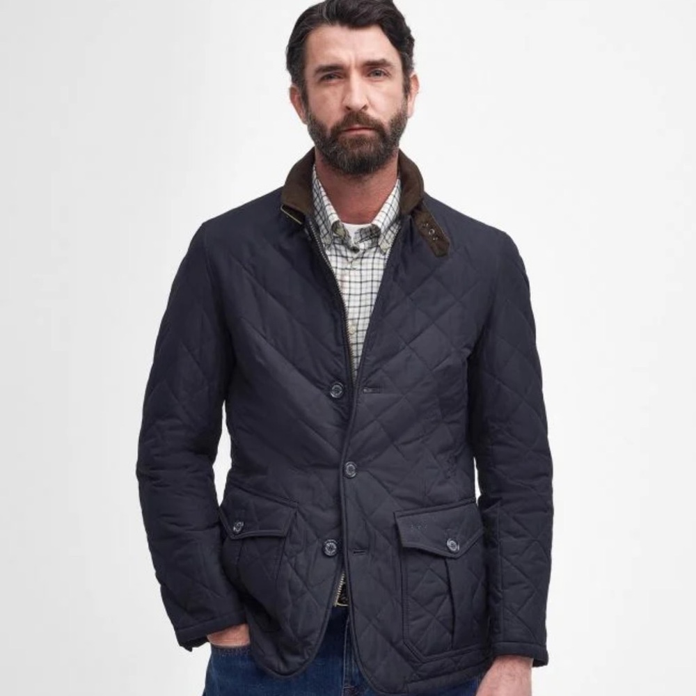 Navy Barbour Lutz Quilted Jacket Size XL